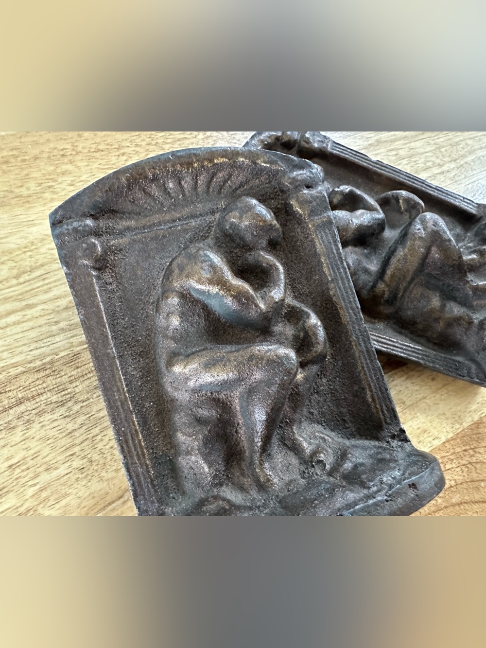 Antique Cast Iron Decorative Wall Plaques - Set of 2 - Picture 2 of 7